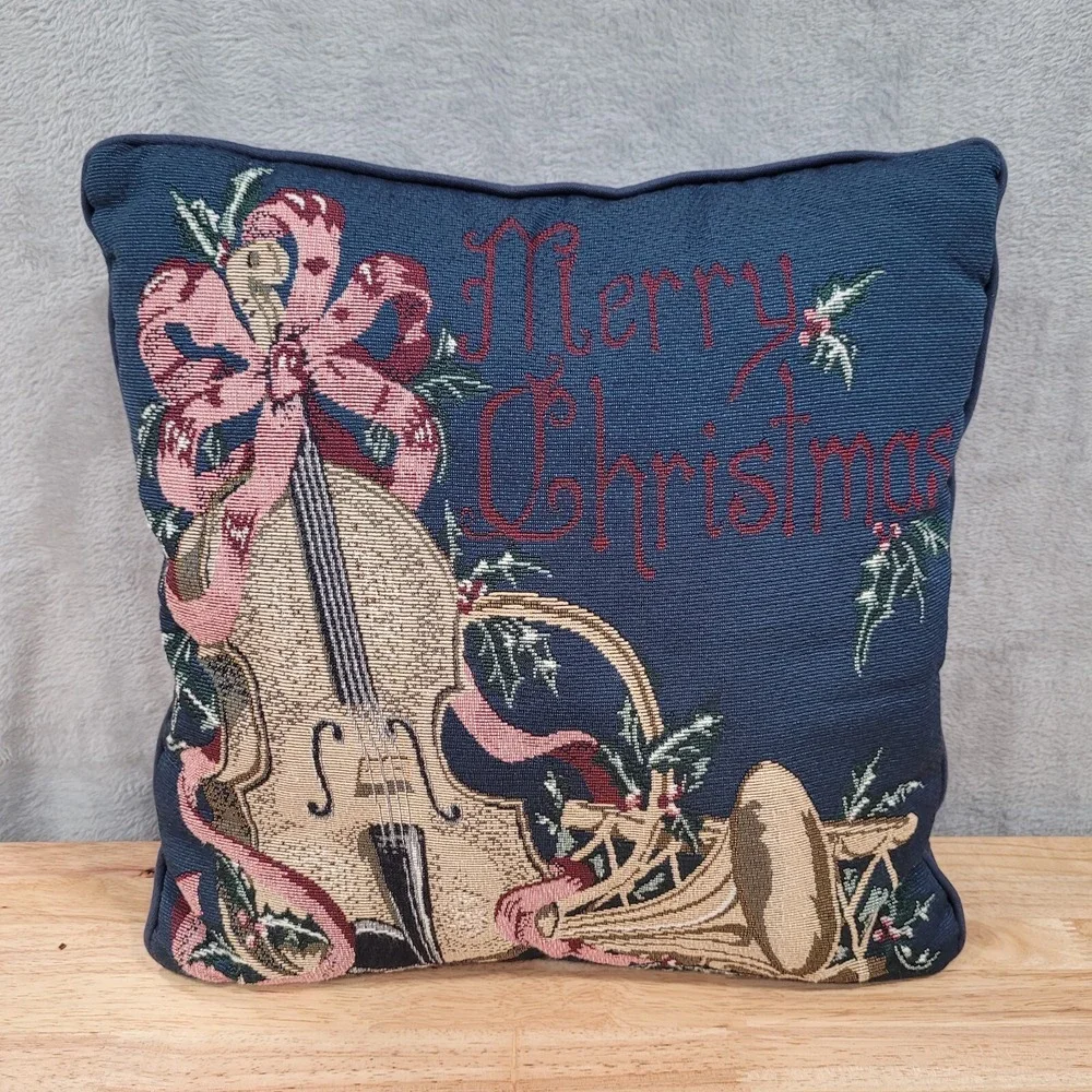 Christmas Throw Pillow 16x16 Holiday Cottagecore